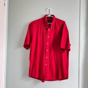 Oscar by Oscar de la Renta Red Polo Shirt Mens Large 100% Combed Cotton Vintage